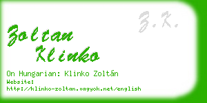 zoltan klinko business card